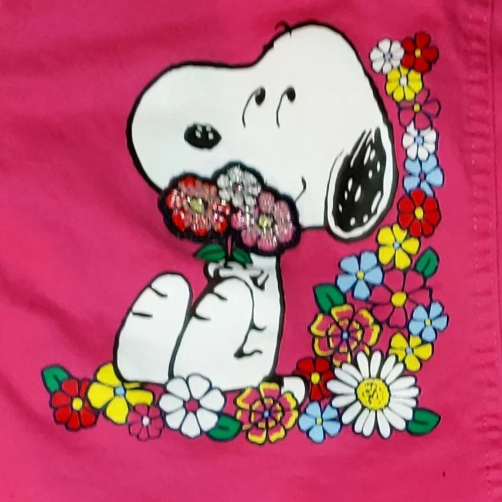 Girls Size 6/7 Peanuts Snoopy 4PC Outfit Bundle
